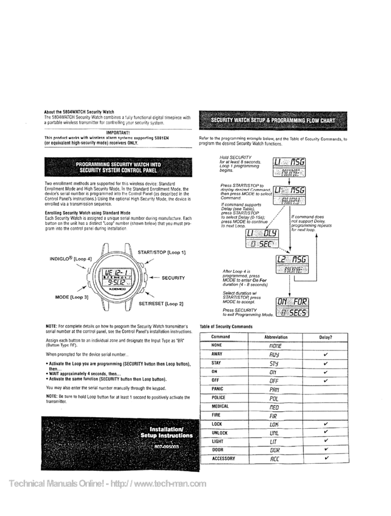 ADEMCO 5804WATCH instructions ADEMCO 5804WATCH instructions