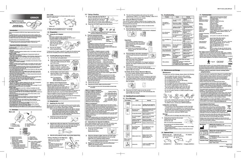 Omron M2 Classic User manual Omron M2 Classic User manual