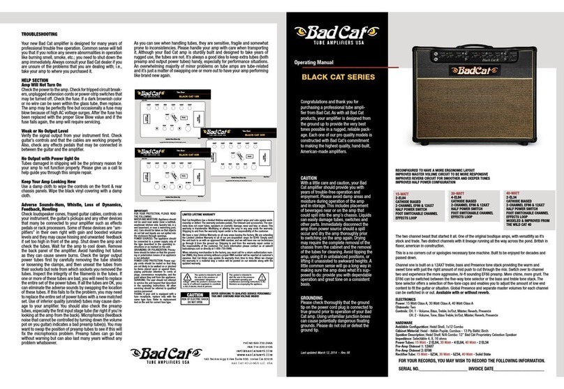 Bad Cat Black Cat Series User manual