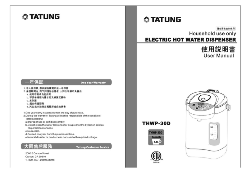 Tatung THWP-30D user manual