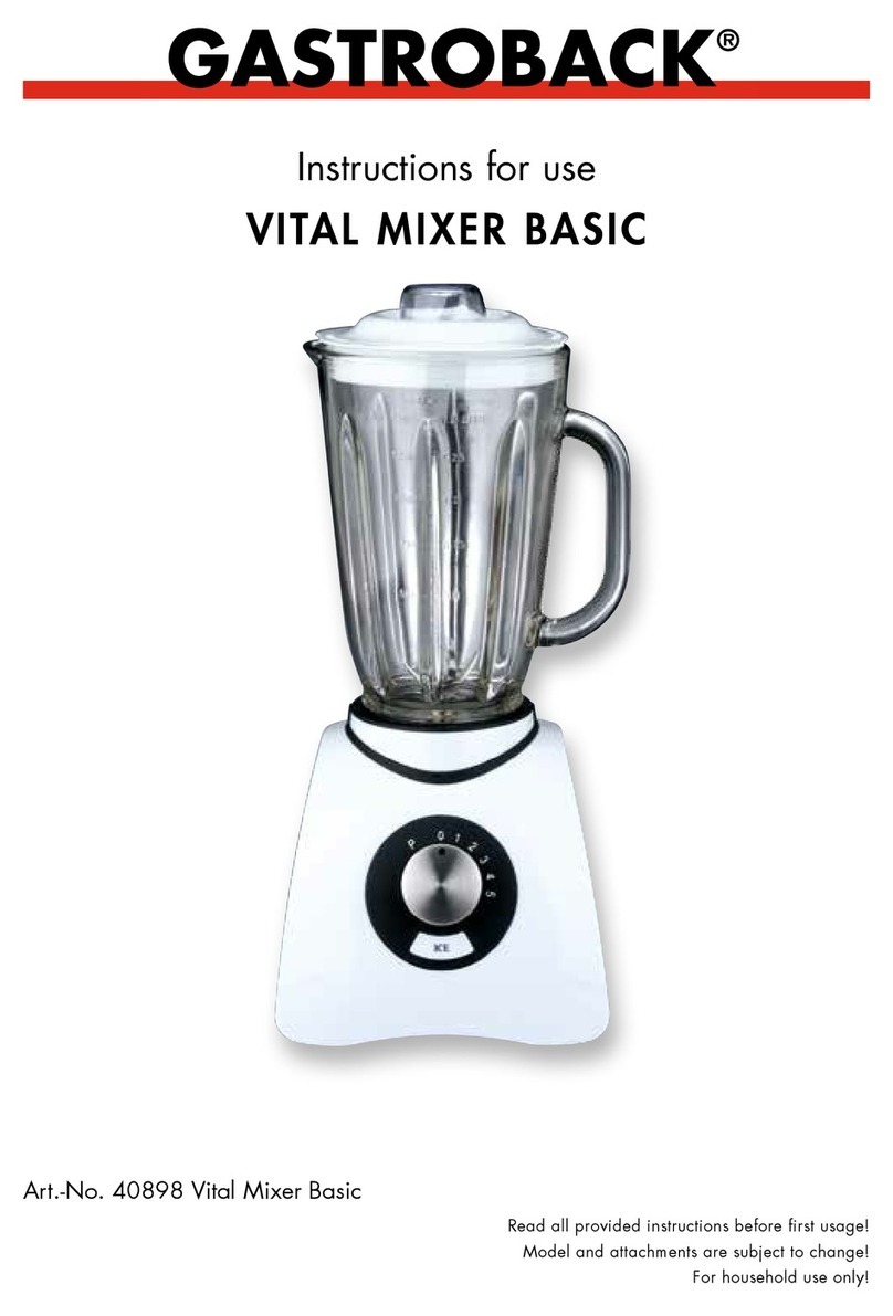 Gastroback 40898 Vital Mixer Basic User manual