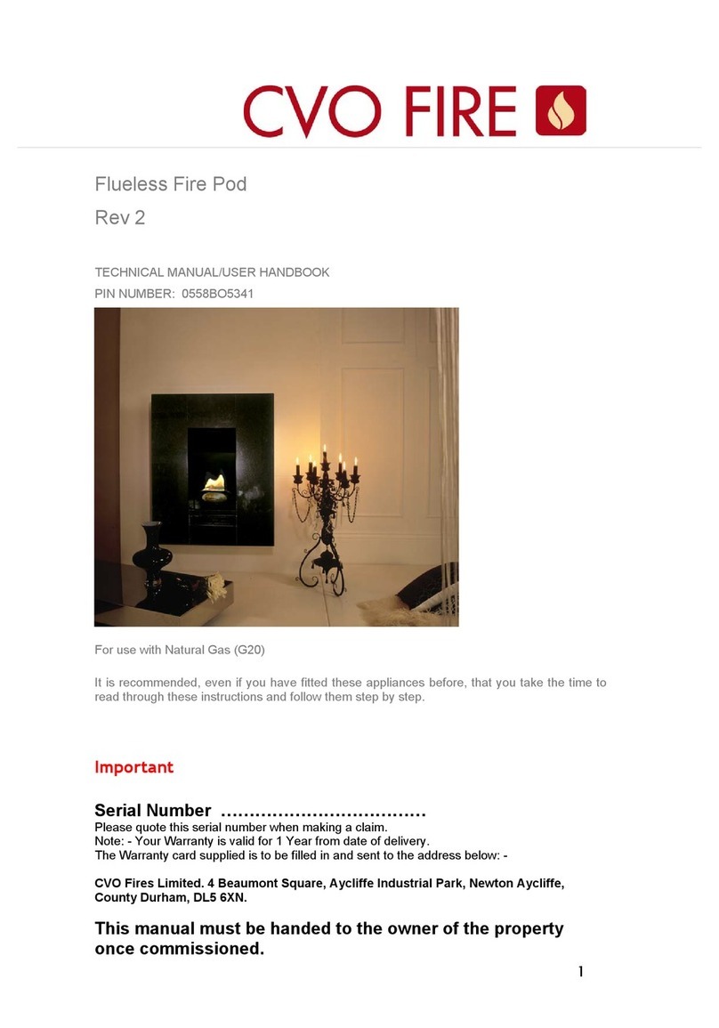 CVO Fire Flueless Fire Pod Technical manual & user handbook