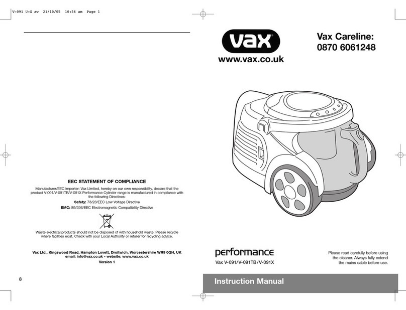 Vax V-091 User manual