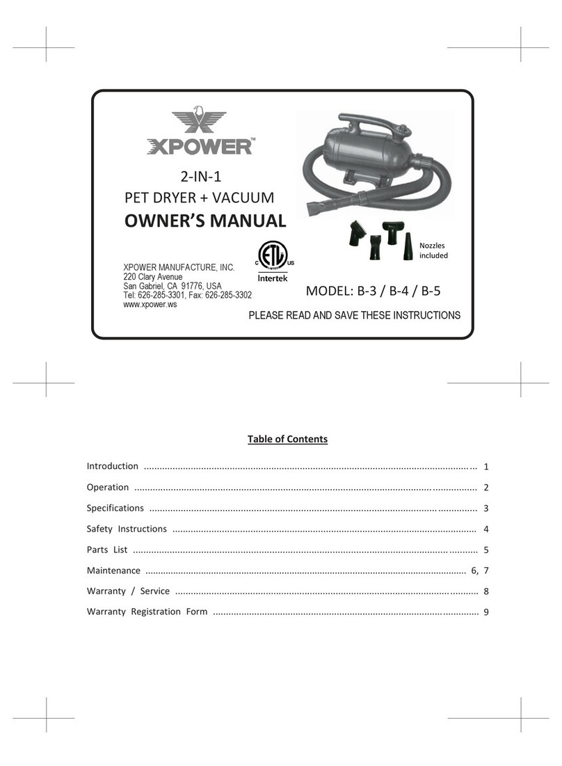 XPower B-3 owner's manual