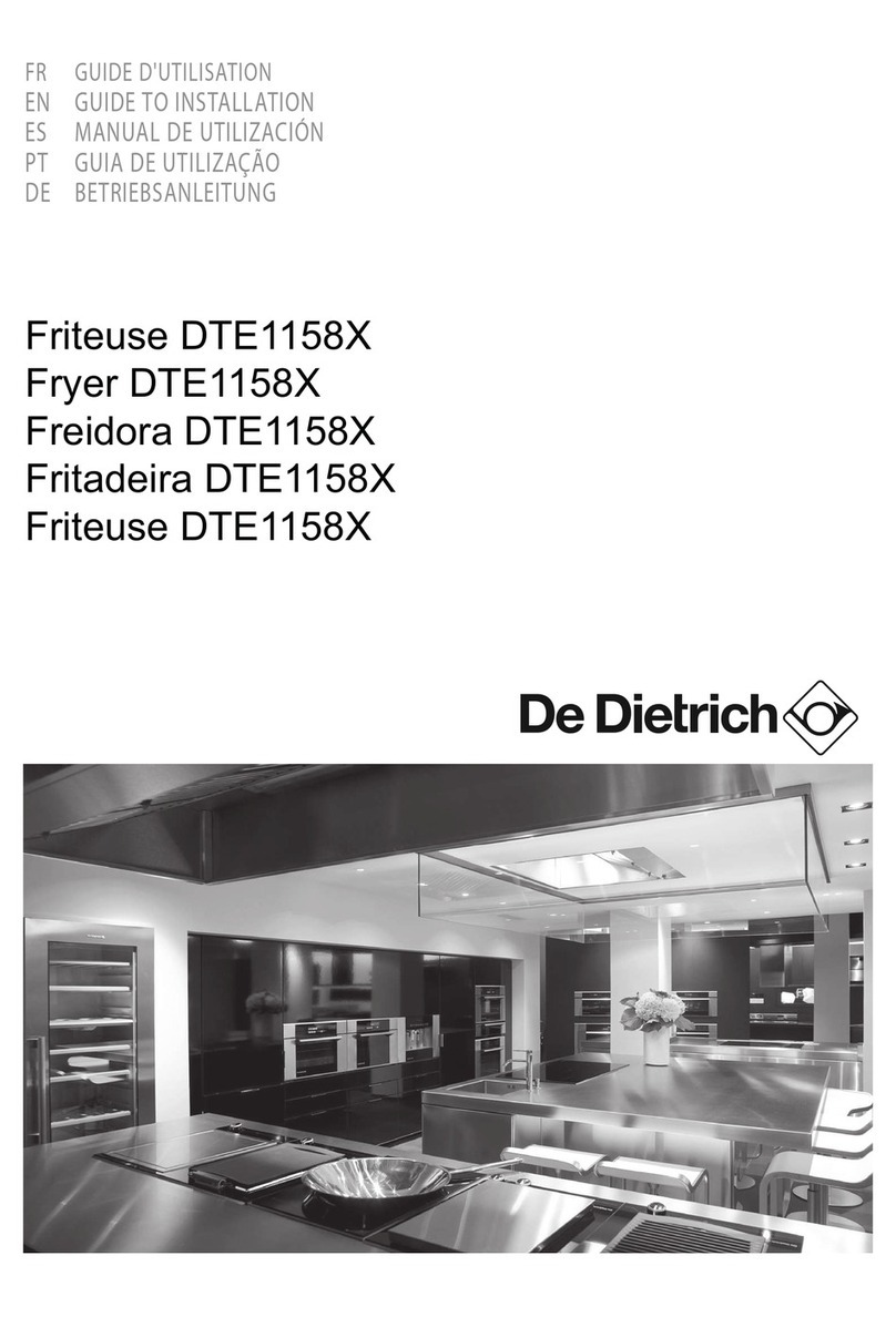 DeDietrich DTE1158X Guide to installation