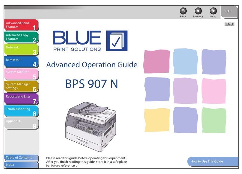 Blue BPS 907 N Advanced operation guide Blue BPS 907 N Advanced operation guide
