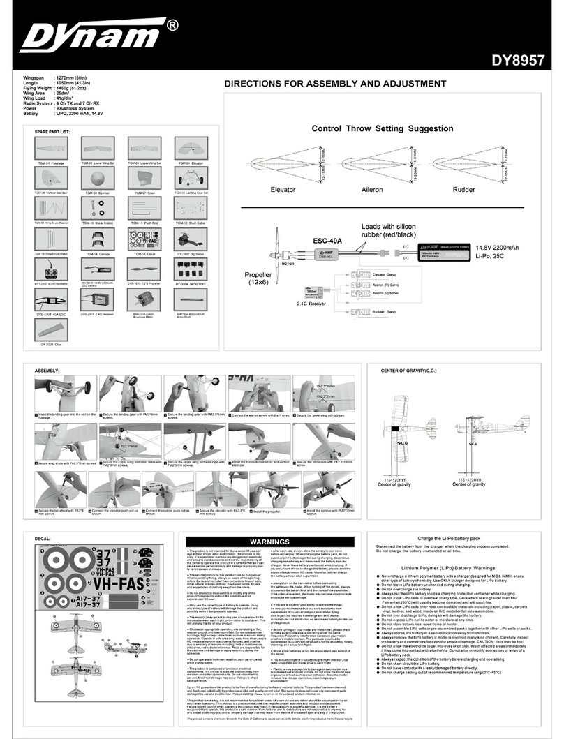 Dynam DY8957 Directions for assembly and adjustment