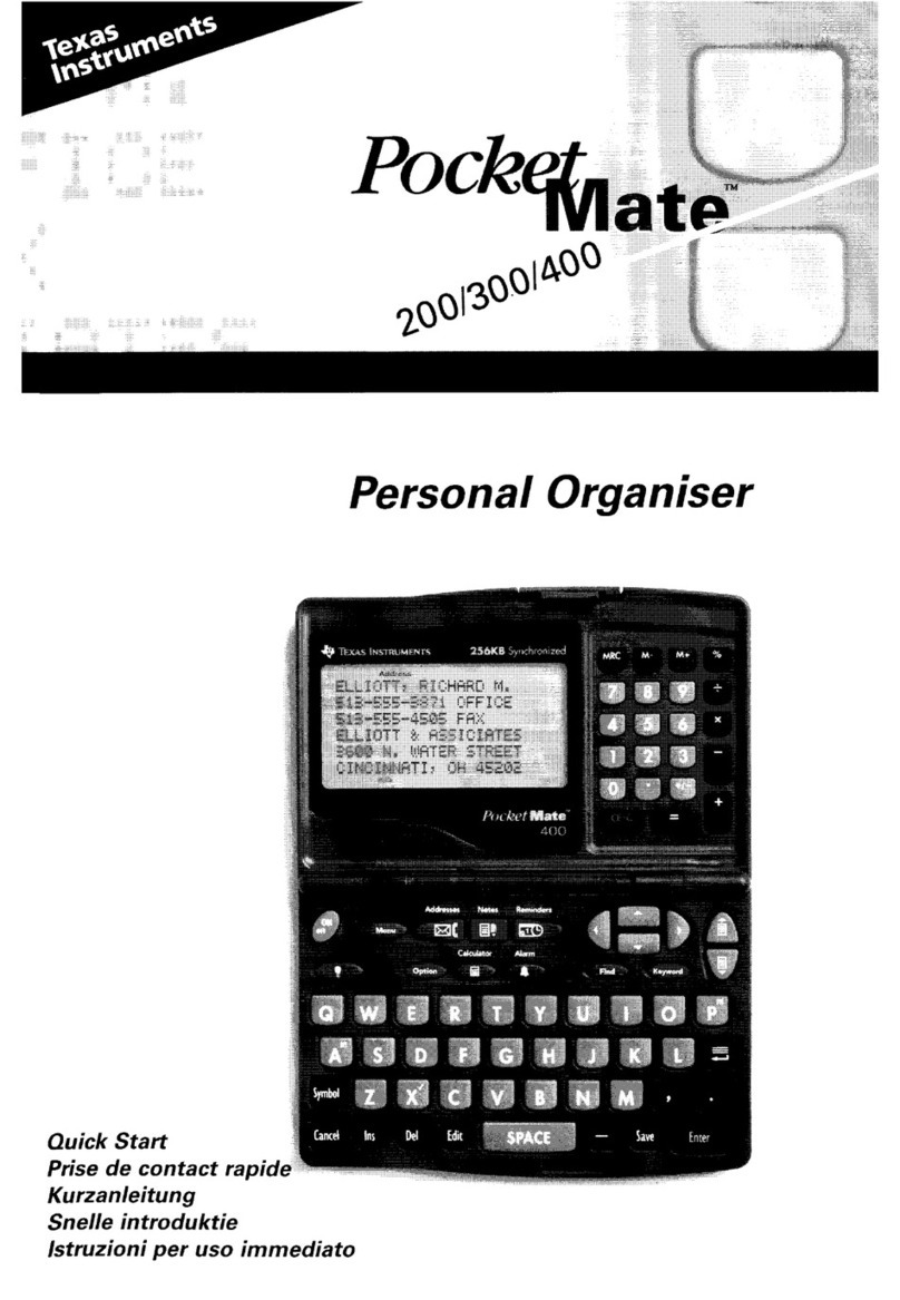 Texas Instruments PocketMate 200 quick start guide