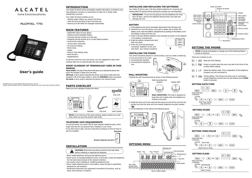 Alcatel T70 User manual