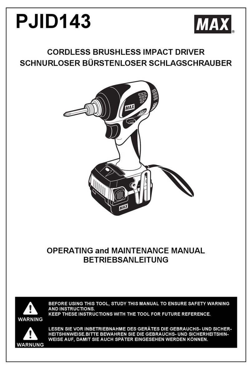 Max PJID143 Operating and maintenance manual