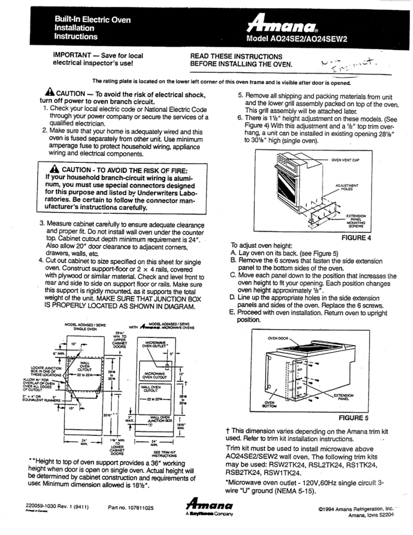 Amaha AO24SE2 Installation instruction