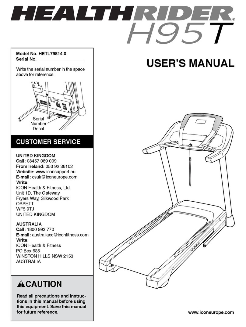 HEALTH RIDER H95T user manual