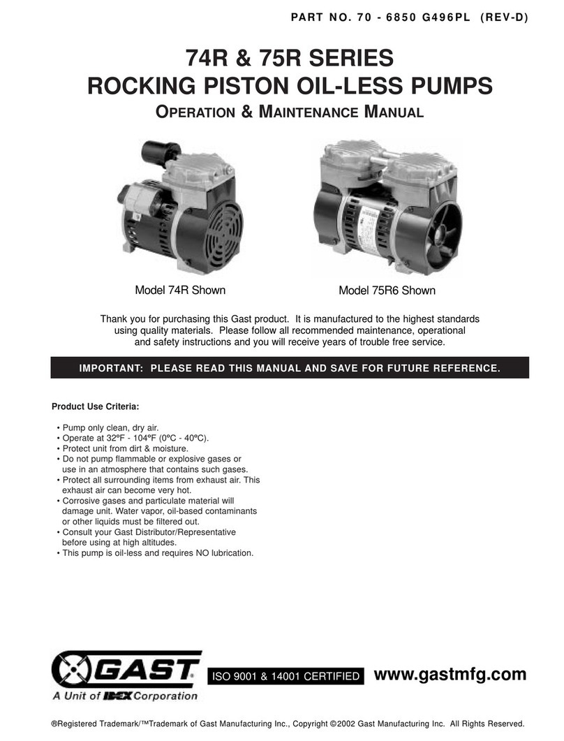 Gast 74R Operation & maintenance manual