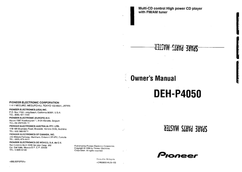 Pioneer DEH-P4050 owner's manual