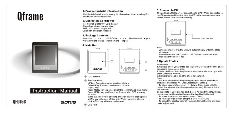 SONIQ Qframe QFD15B instruction manual