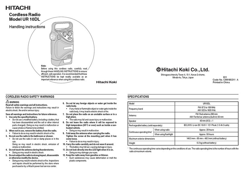 Hitachi Koki ur 10dl Handling instructions
