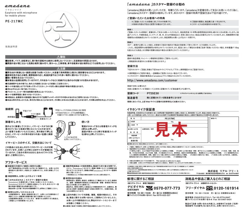 Amadana PE-217MC instruction manual