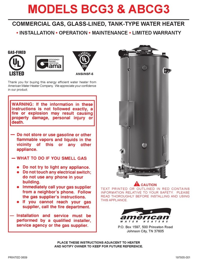 American BCG3 Installation, operation and maintenance instructions American BCG3 Installation, operation and maintenance instructions