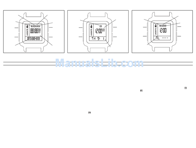 LACOSTE LEGEND operating instructions