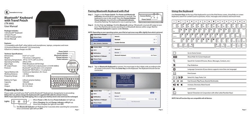 Innovative Technology ITK-800 user manual
