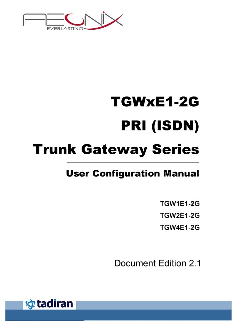 Tadiran Telecom TGW1E1-2G User configuration guide Tadiran Telecom TGW1E1-2G User configuration guide