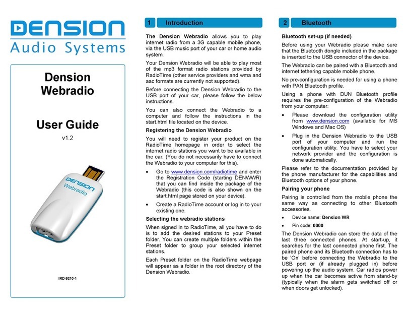 Dension Webradio user guide