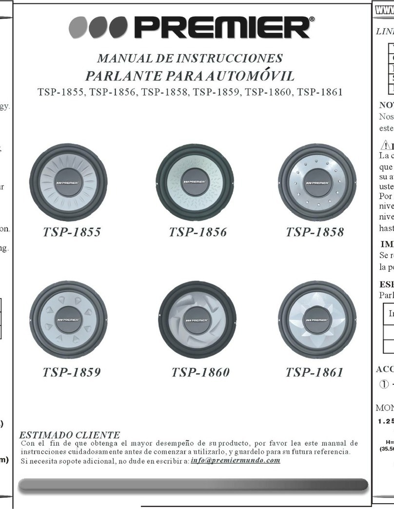 Premier TSP-1855 instruction manual