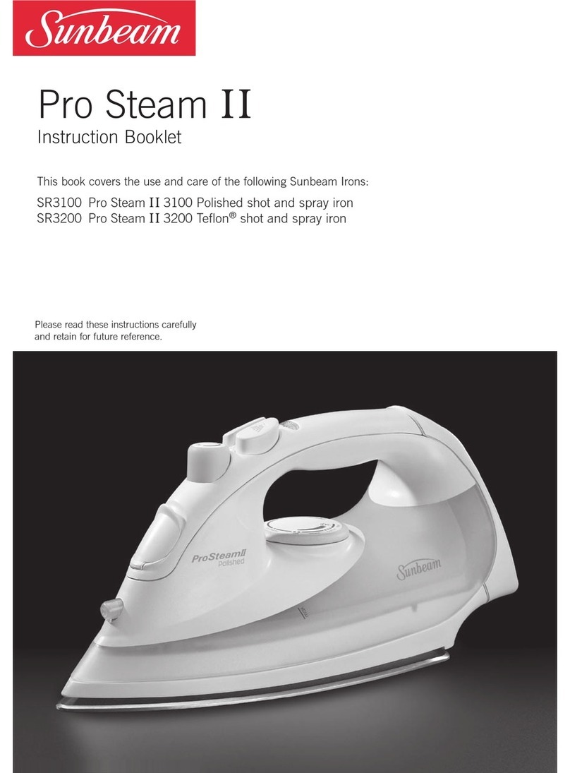 Sunbeam SR3100 Pro Steam II User manual Sunbeam SR3100 Pro Steam II User manual