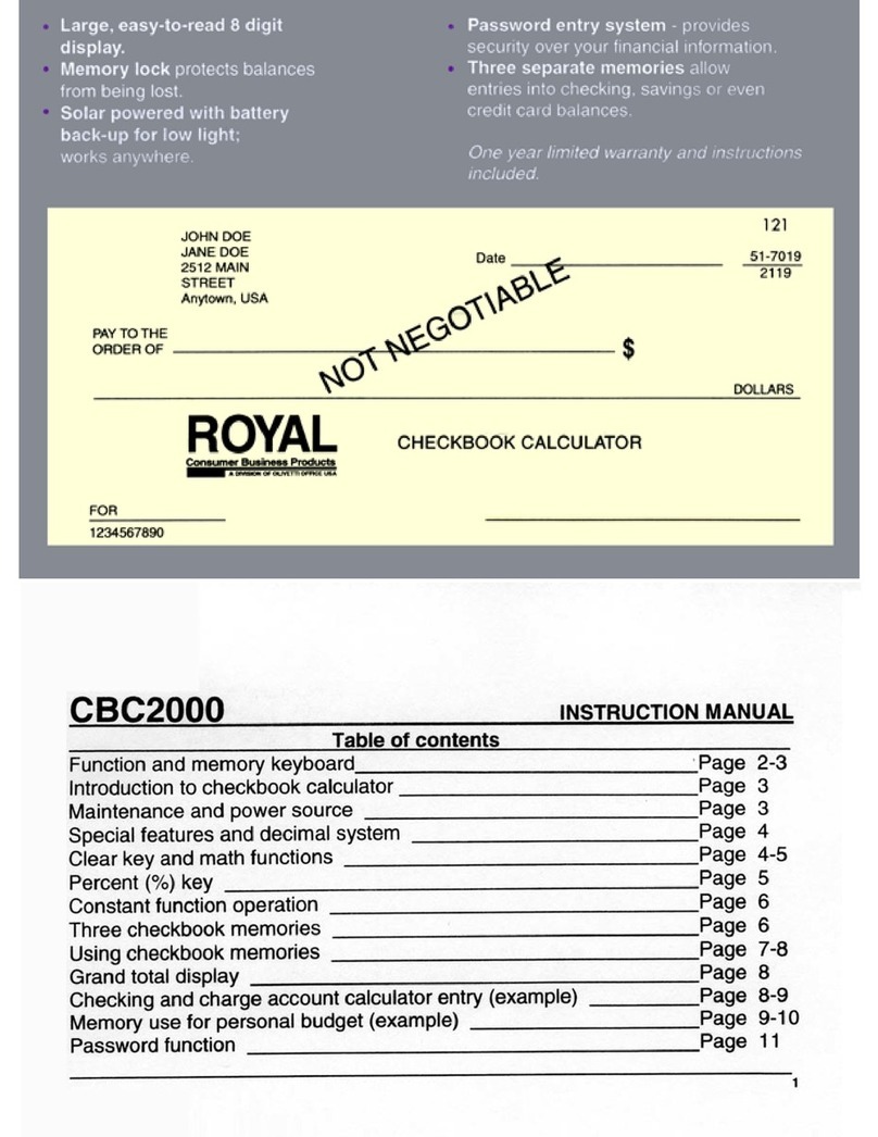Royal CBC2000 instruction manual