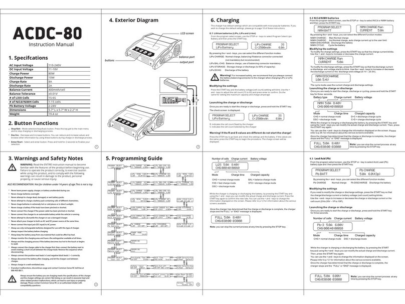 Common Sense RC ACDC-80 instruction manual