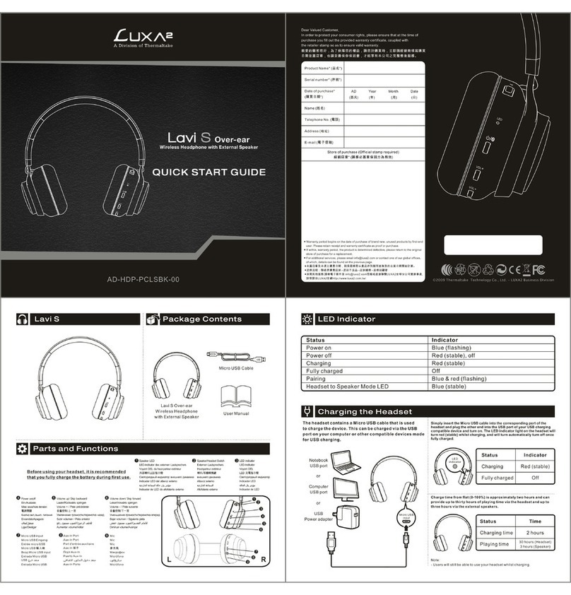 Luxa2 Lavi S User manual
