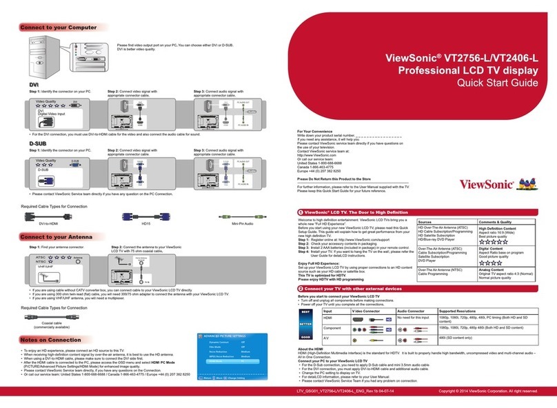 ViewSonic VT2406-L quick start guide