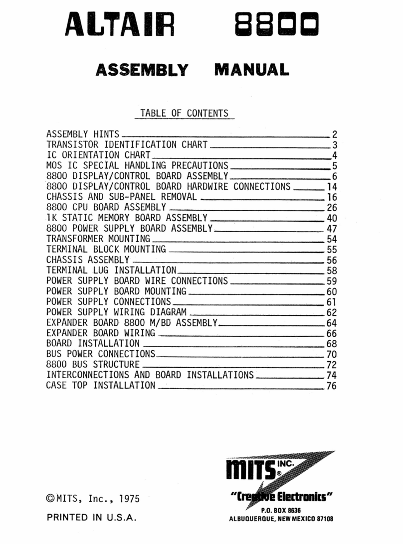 MITS Altair 8800 Assembly manual