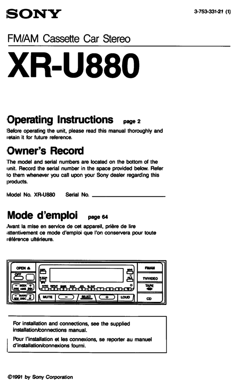 Sony XR-U880 User manual