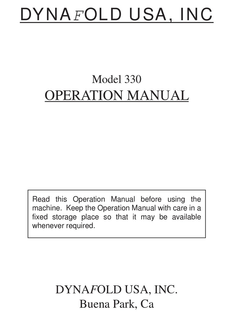 Dynafold Paper Folder PF-330 Operation manual