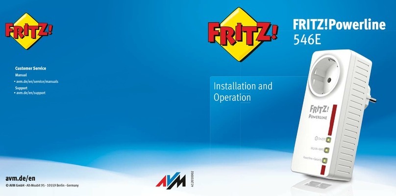 Fritz! POWERLINE 546E Installation and operation