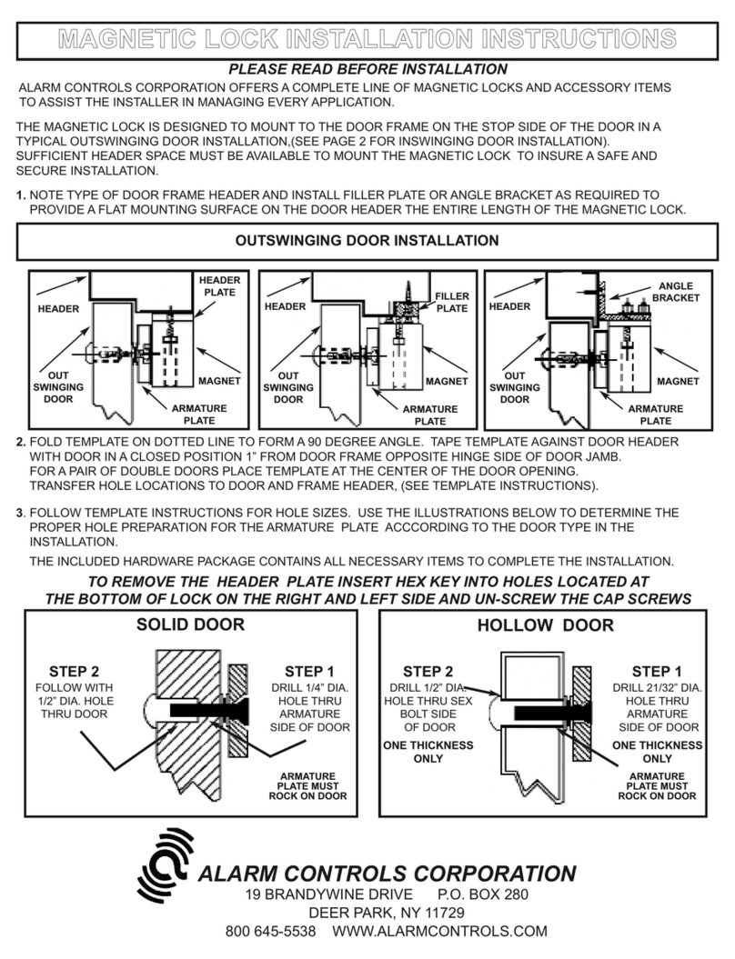 Alarm Controls Corporation 600S installation instructions