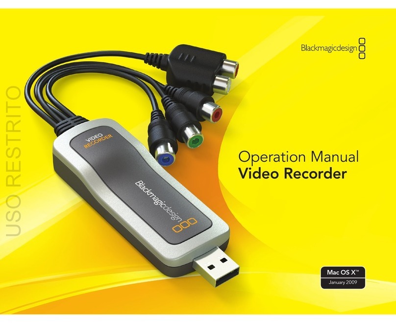Blackmagicdesign Video Recorder Operation manual