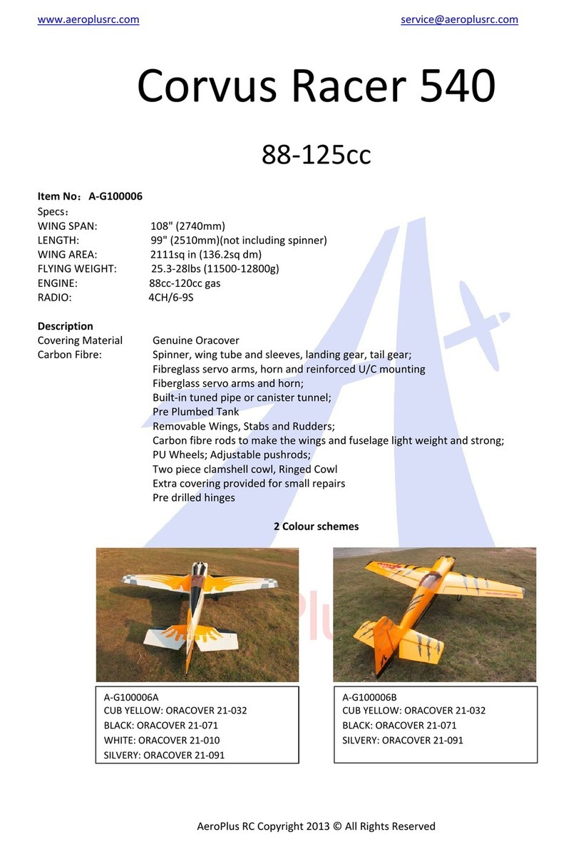 AeroPlus Corvus Racer 540 User manual