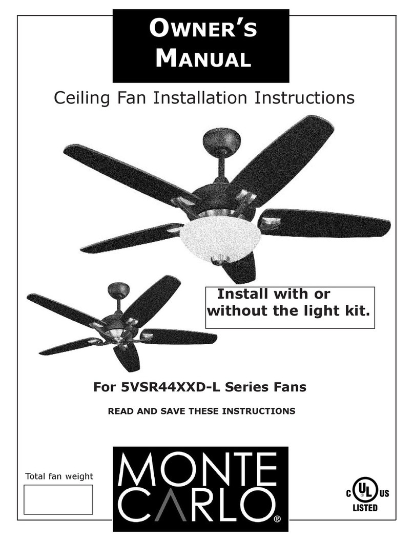 Monte Carlo Fan Company 5vsr44XXd-l series owner's manual