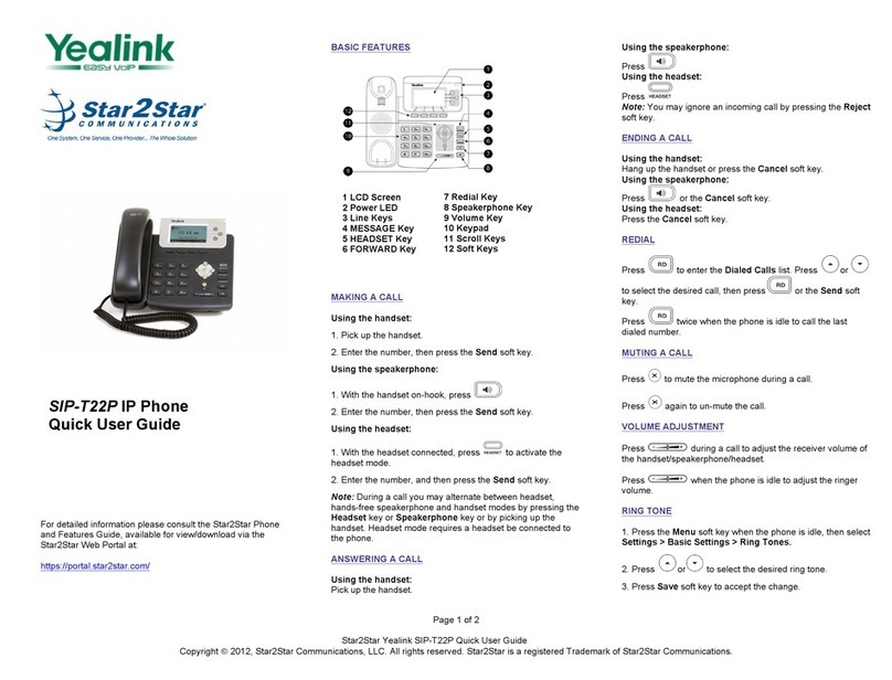 Yearlink SIP-T22P Quick user guide Yearlink SIP-T22P Quick user guide