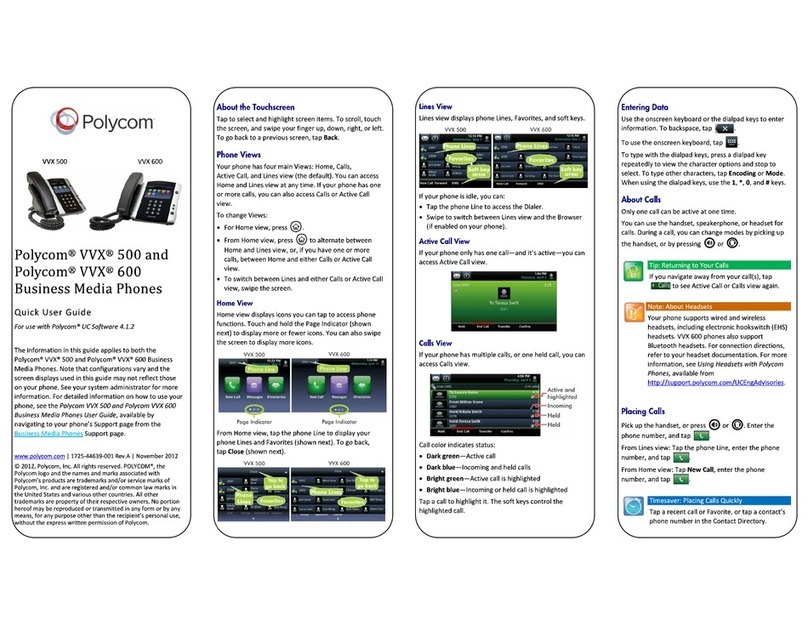 Polycom VVX 500 series Instruction manual