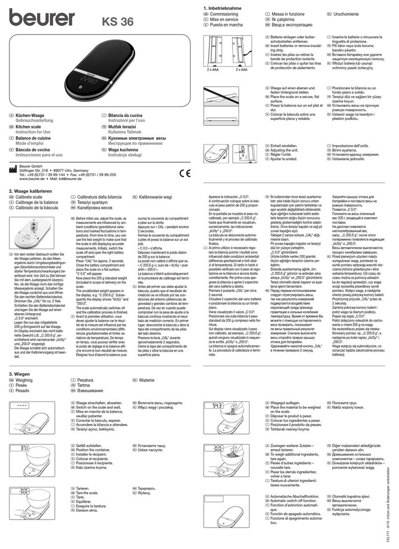 Beurer KS 36 Instructions for use