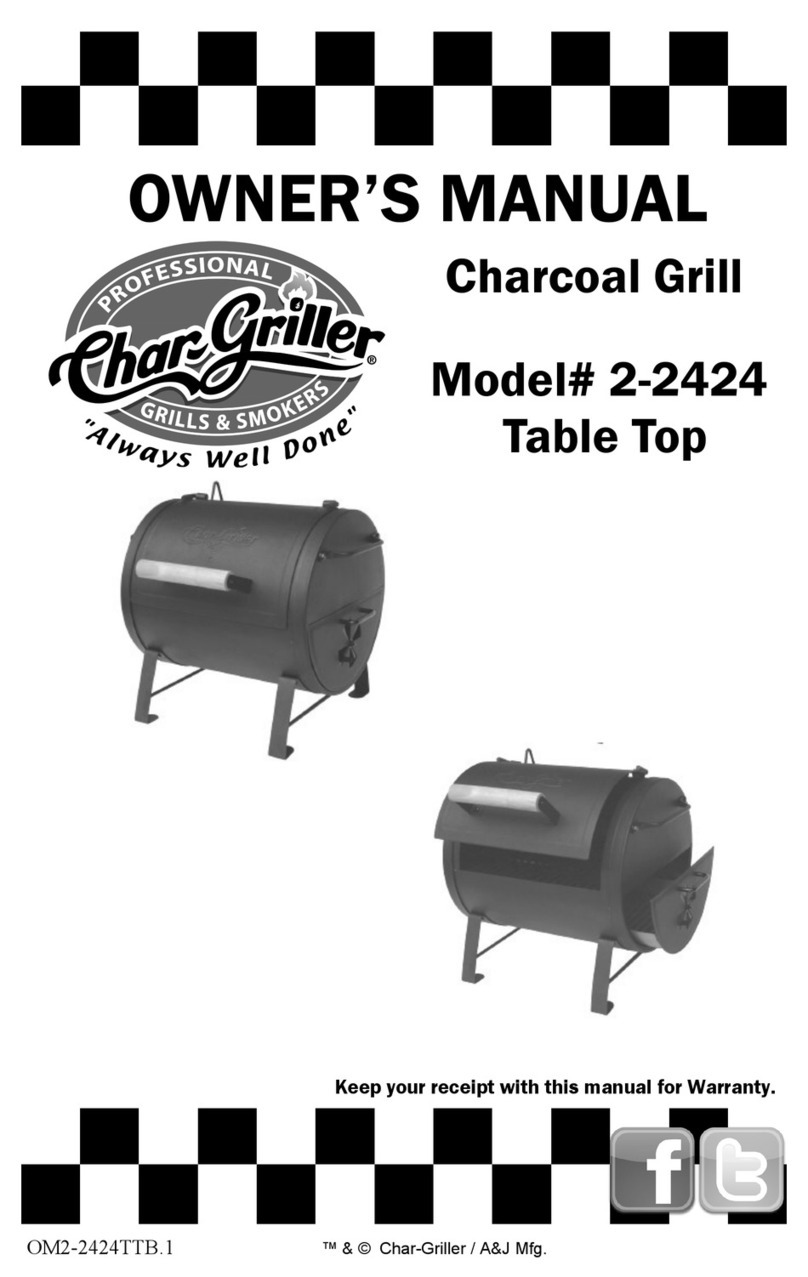 Char-Griller Portable Table Top 2-2424 owner's manual