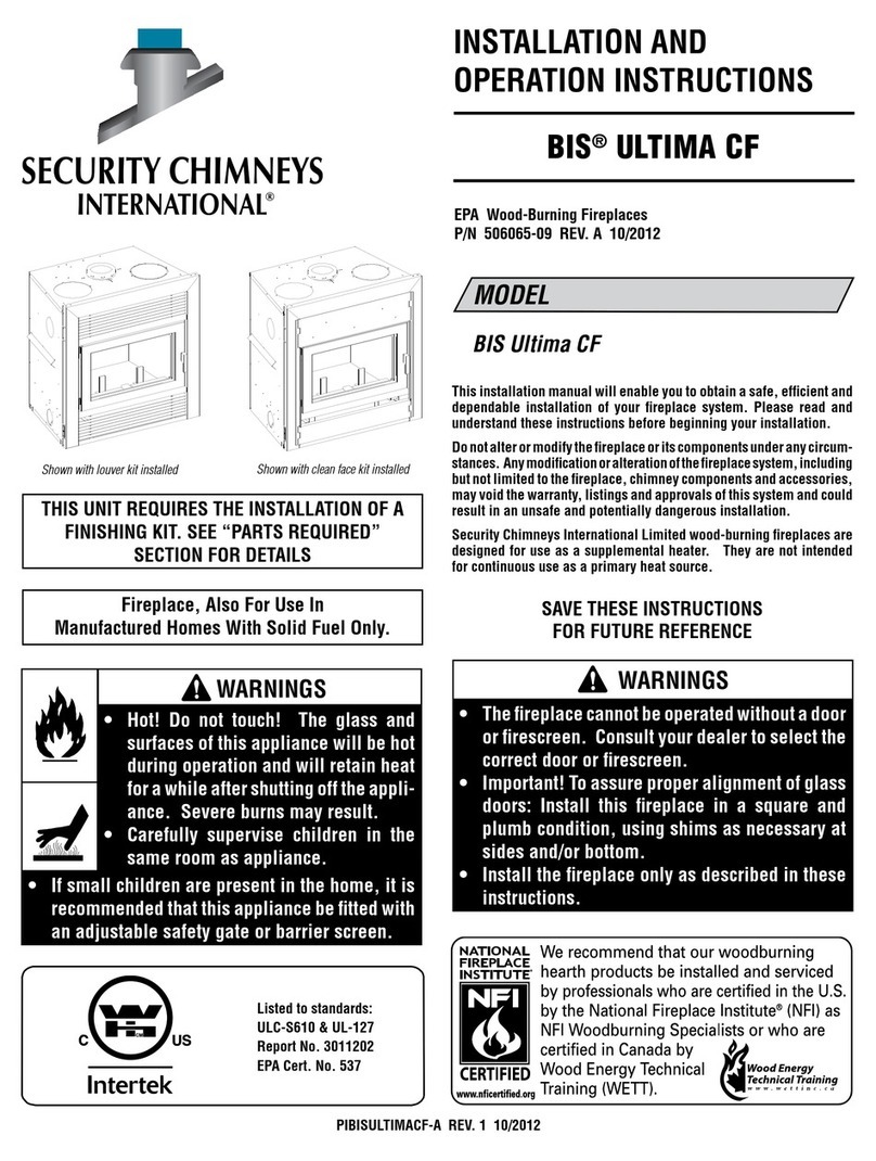 Security Chimneys International BIS ULTIMA CF Installation and operation instructions Security Chimneys International BIS ULTIMA CF Installation and operation instructions