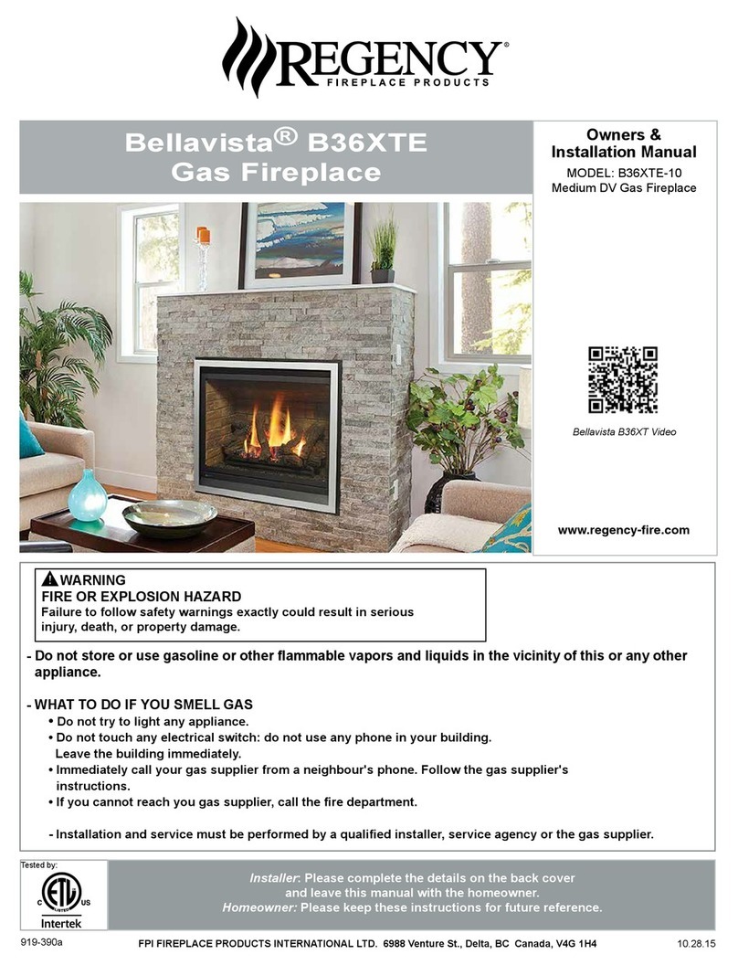 Regency Bellavista B36XTE Quick start guide