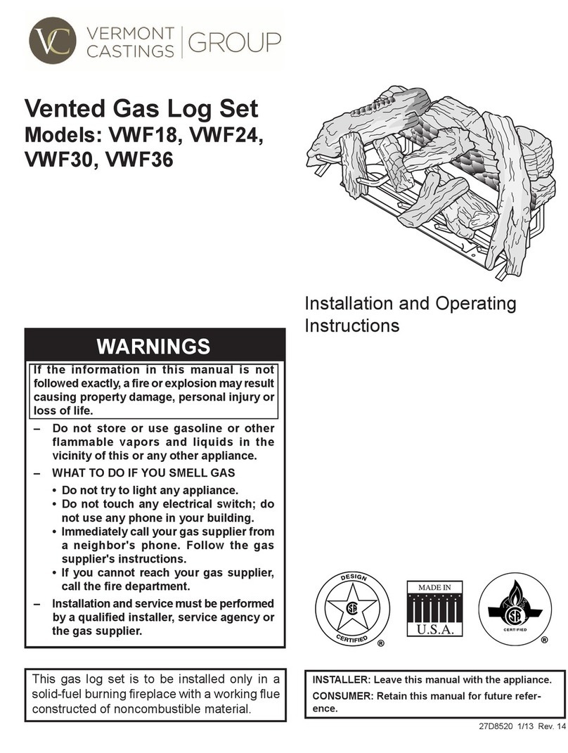 Vermont Castings VWF18 Installation and operating instructions Vermont Castings VWF18 Installation and operating instructions