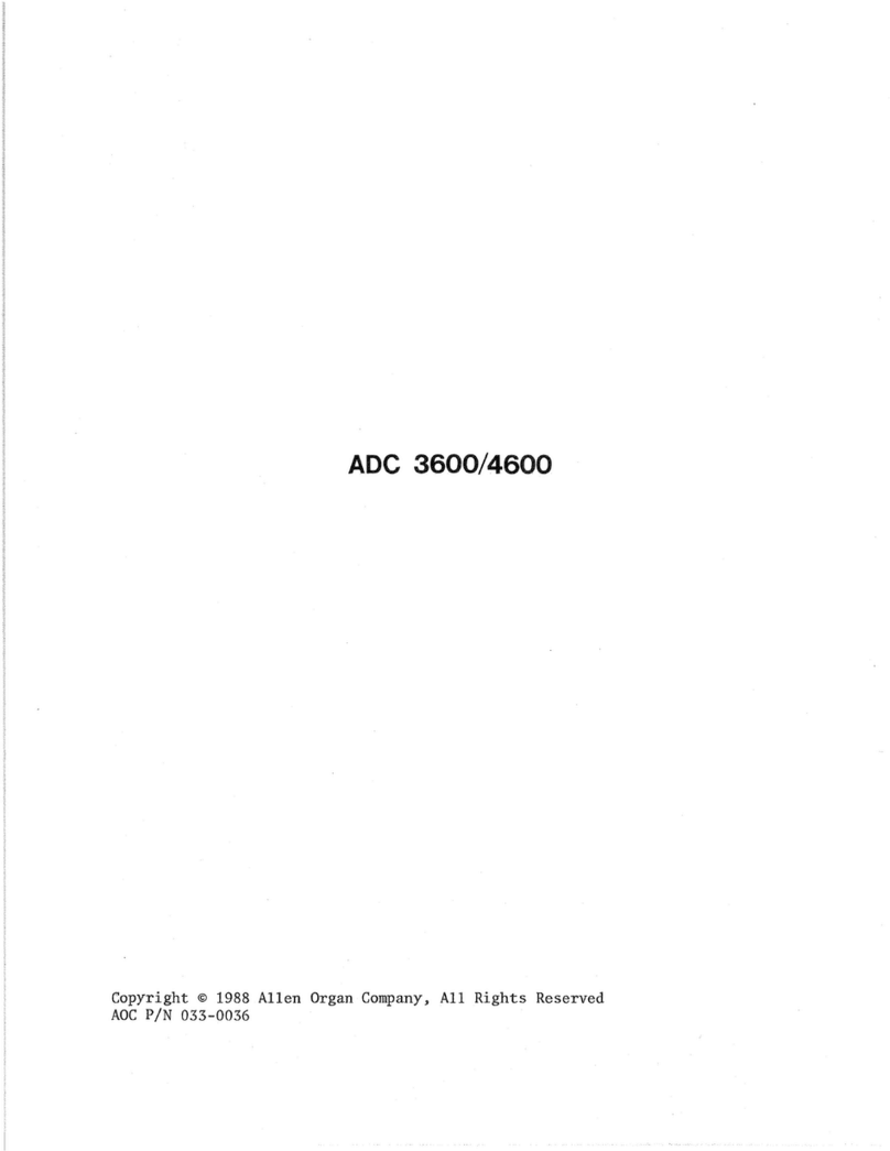 Allen Organ Company LLC ADC 3600 owner's manual
