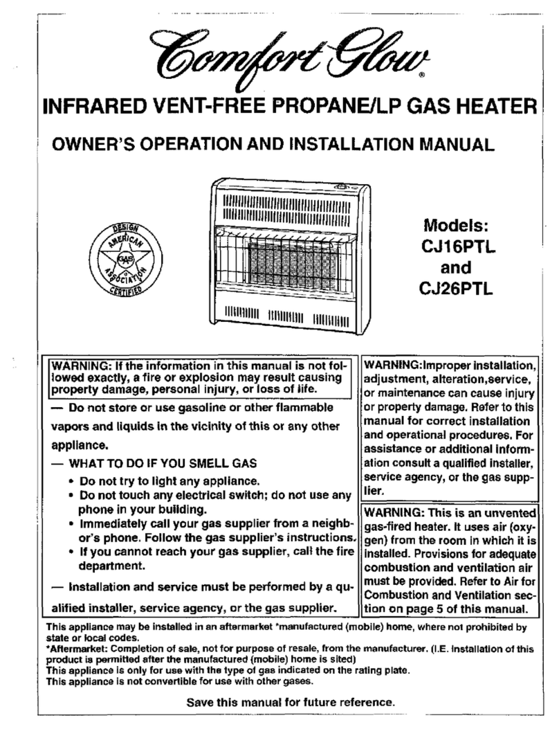 Comfort Glow CJ16PTL installation manual
