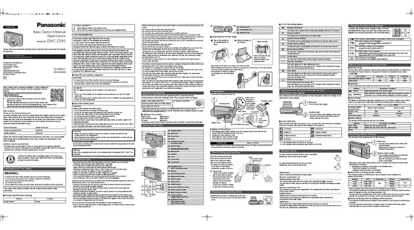 Panasonic DMC-ZS45 Installation and service instructions